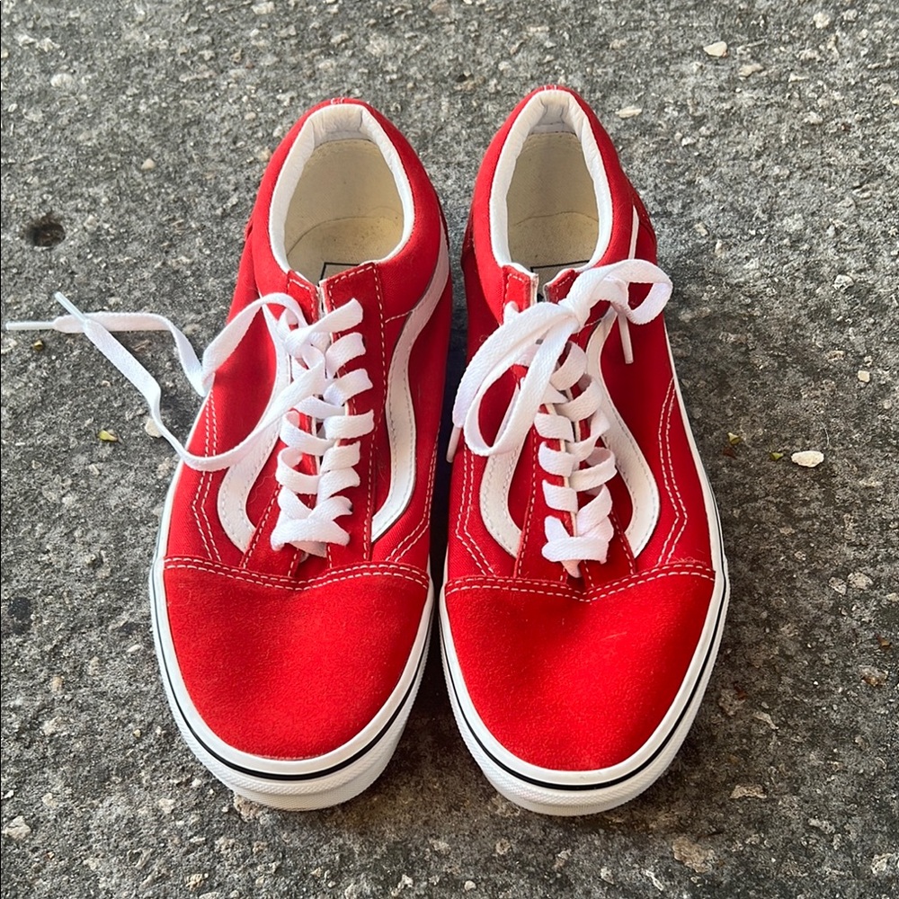 Vans Red and White Skate Shoes